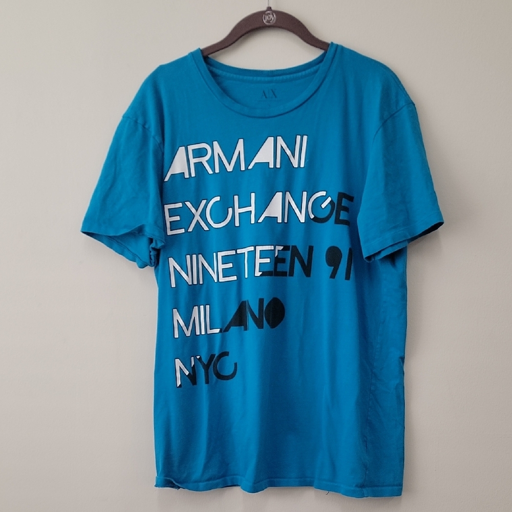 Armani Exchange Blue Graphic Tee